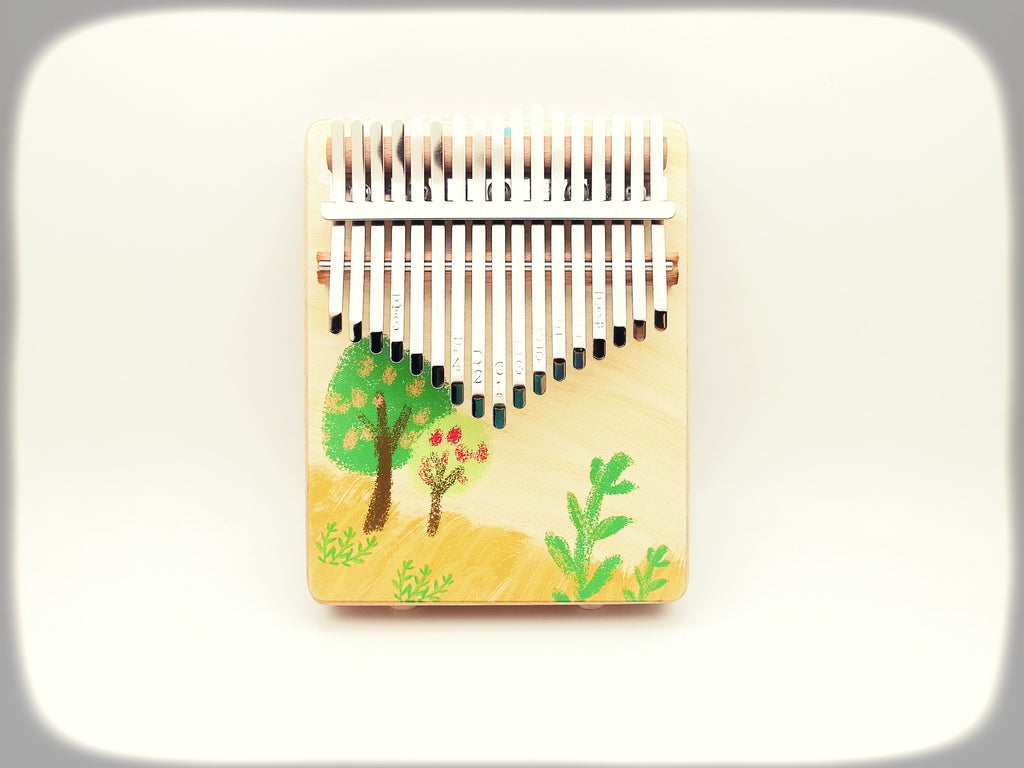 17 Key Country-Style Acoustic and Electric Kalimba with Beautiful Prints - Relaxation Studio