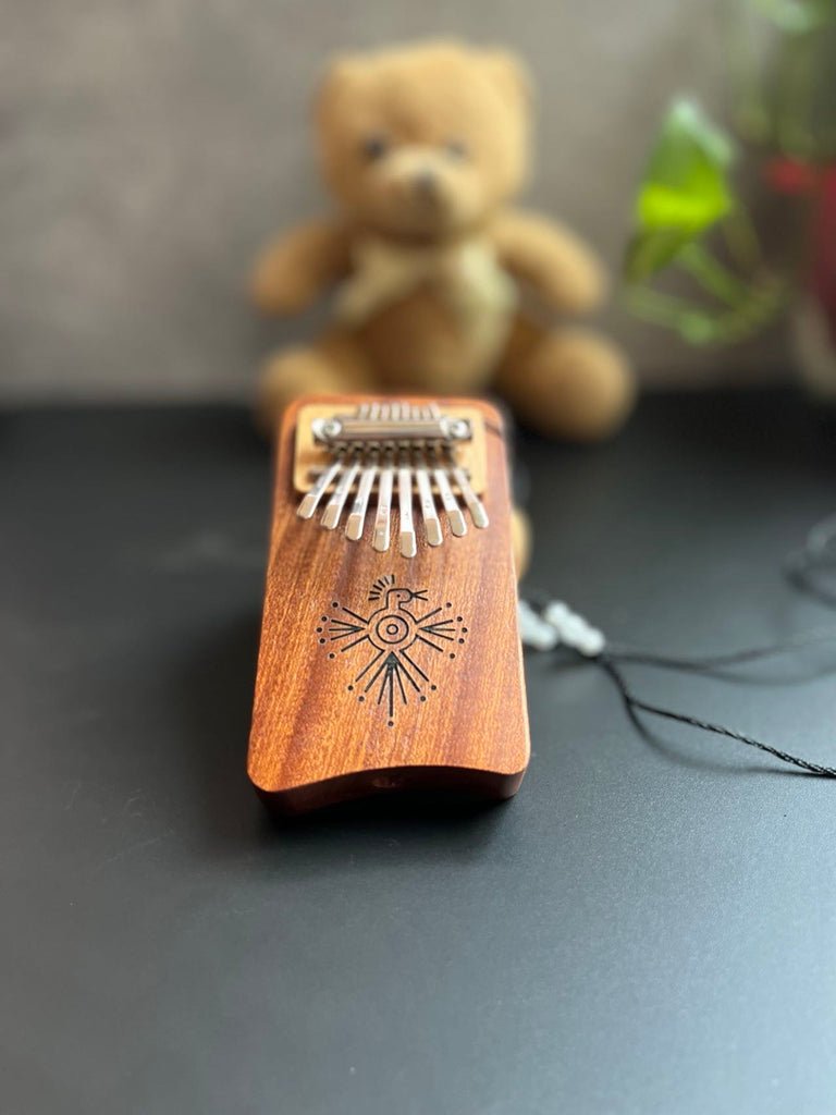 Relaxation Studio - 8 Note Mini Kalimba with Unique Bird Print Design 