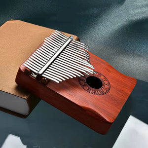 Open image in slideshow, Relaxation Studio - Mini Musical Instrument Cute 21 Key Kalimba Thumb Piano Made from Red Padauk Pterocarpus 2
