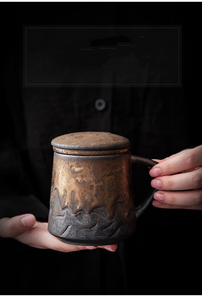 Relaxation Studio - Unique Tea Cup Set Ceramic Mug with Filter for Office and Home