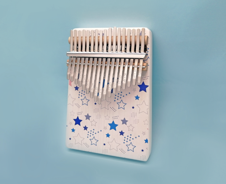 17 Key Flat Board Kalimba Featuring Beautiful Stars Print - Relaxation Studio