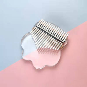 Open image in slideshow, Relaxation Studio Cute 17 Keys Cat and Cat Paws Clear Acrylic Kalimba Thumb Piano Relaxing Instrument

