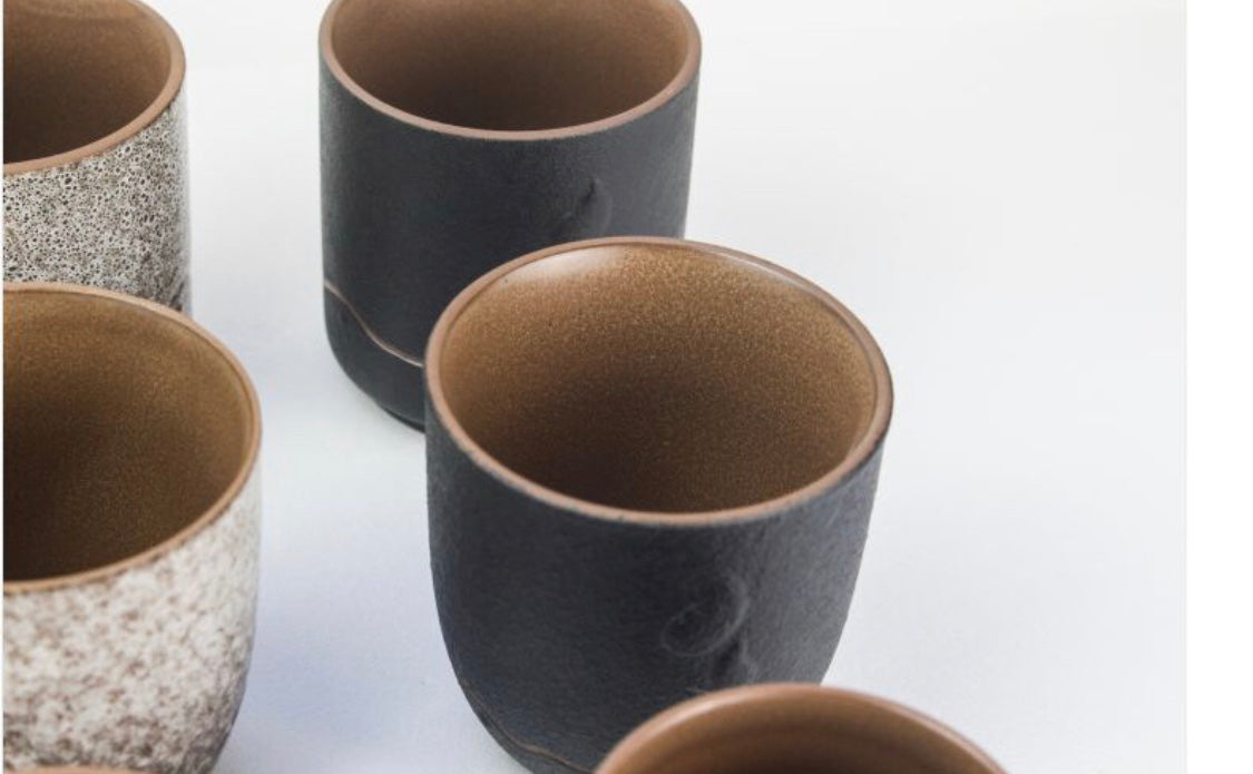 Japanese Coarse Pottery Unique Tea Cup Set - Relaxation Studio