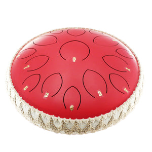 14 inches Meditation Tank Tongue Drum with 15 Notes and Braided Sides - Relaxation Studio
