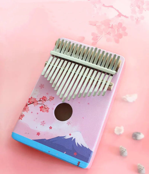 17 Key Pine Wood Kalimba Thumb Piano with Prints