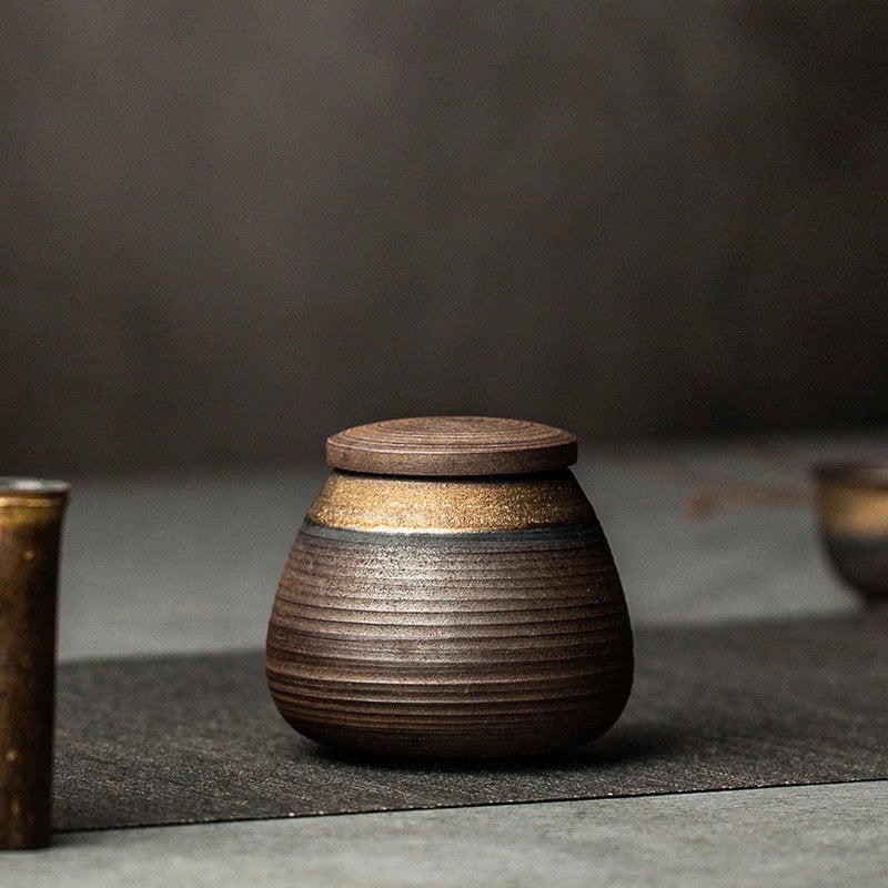 Vintage Ceramic Tea Coffee Spice Sugar Storage Jar - Relaxation Studio