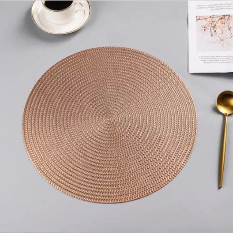 Relaxation Studio - 6pcs Golden Colored Large Placemats for Home & Restaurants