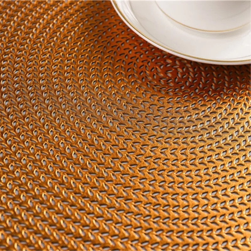 Relaxation Studio - 6pcs Golden Colored Large Placemats for Home & Restaurants