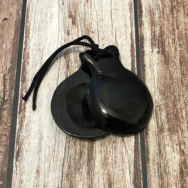 Black Allegro Set Traditional Chinese Clappers Set - Handheld Castanets & Allegro Percussion Instruments (Black) Traditional Allegro Instruments