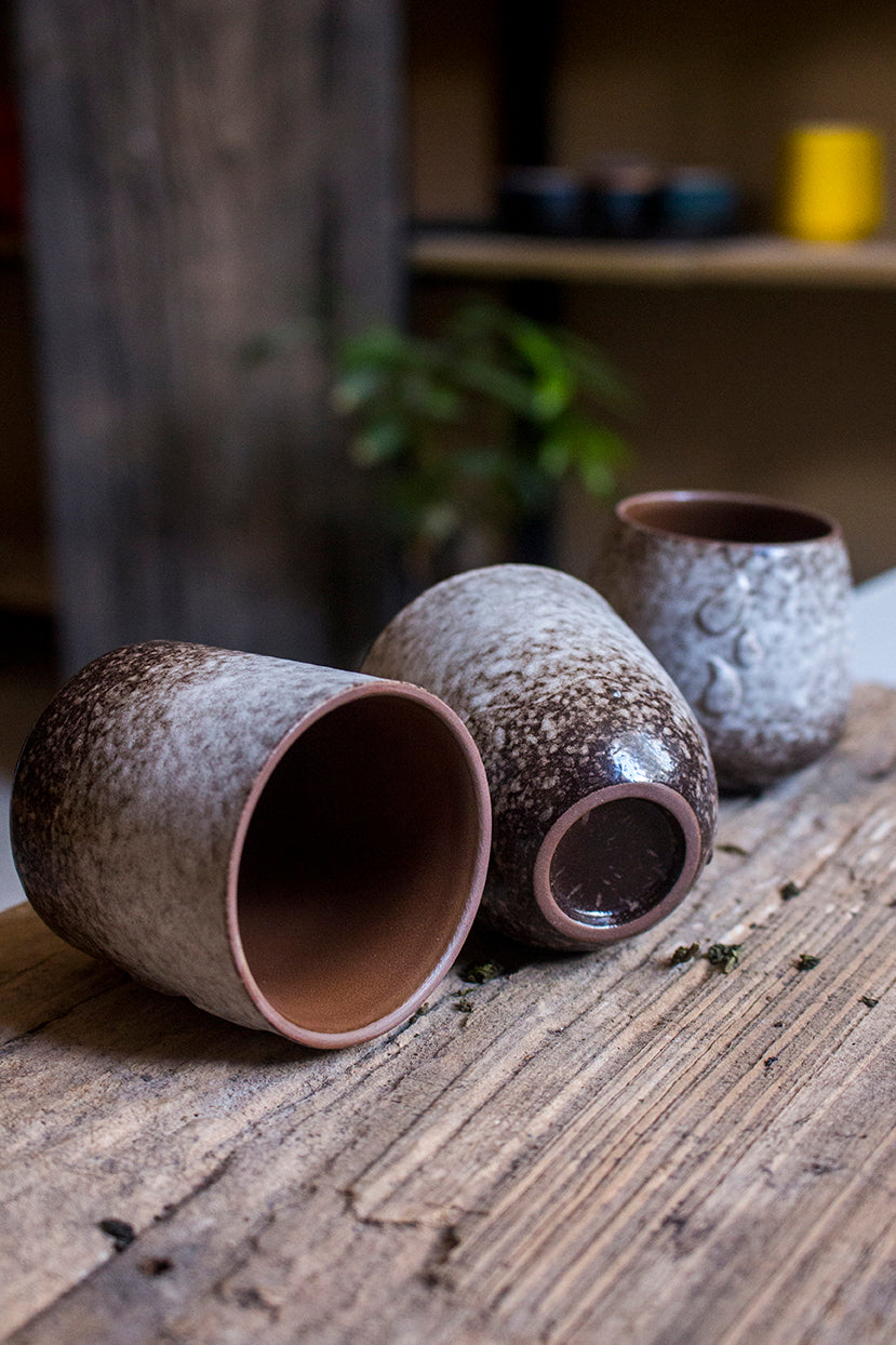 Japanese Coarse Pottery Unique Tea Cup Set - Relaxation Studio